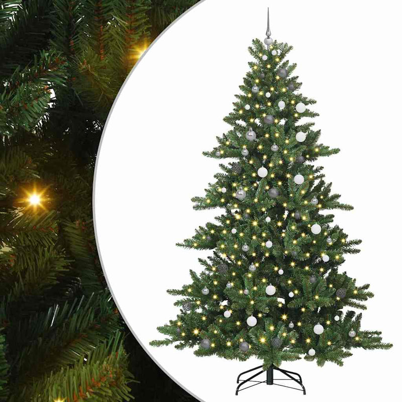 vidaXL Műanyag Hajtogatós Karácsonyfa 300 LED-del 240 cm PVC