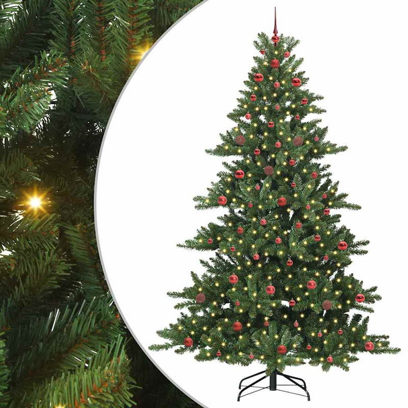 vidaXL Műanyag Hajtogatós Karácsonyfa 300 LED-del 240 cm PVC