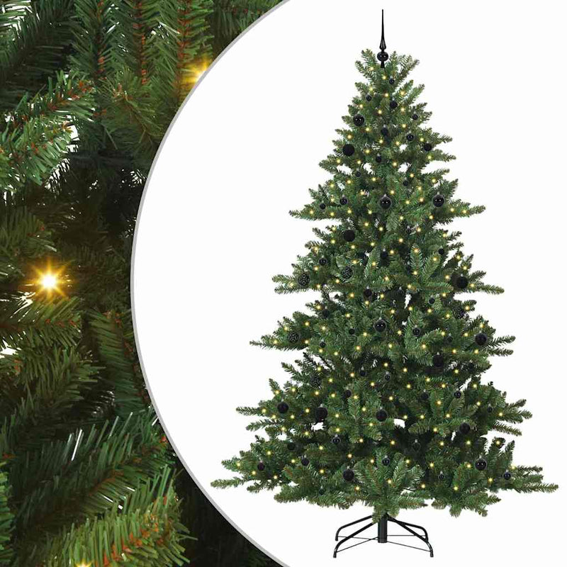 vidaXL Műanyag Hajtogatós Karácsonyfa 300 LED-del 240 cm PVC