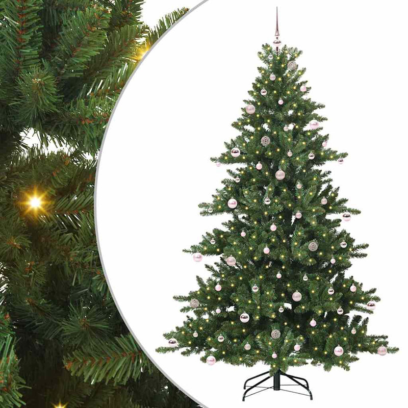 vidaXL Műanyag Hajtogatós Karácsonyfa 300 LED-del 240 cm PVC