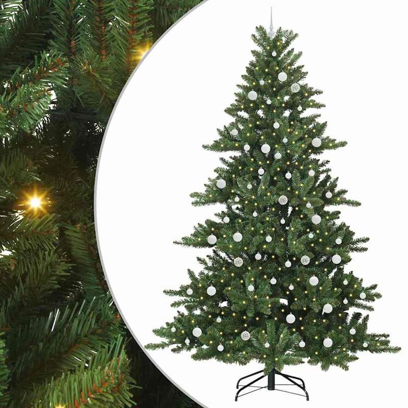 vidaXL Műanyag Hajtogatós Karácsonyfa 300 LED-del 240 cm PVC