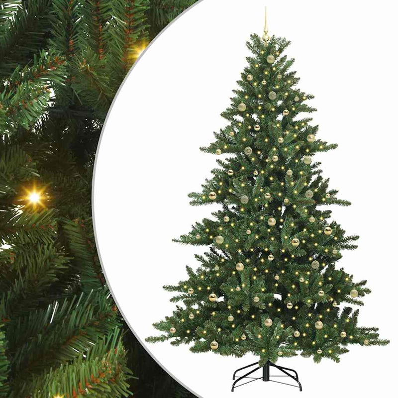 vidaXL Műanyag Hajtogatós Karácsonyfa 300 LED-del 240 cm PVC
