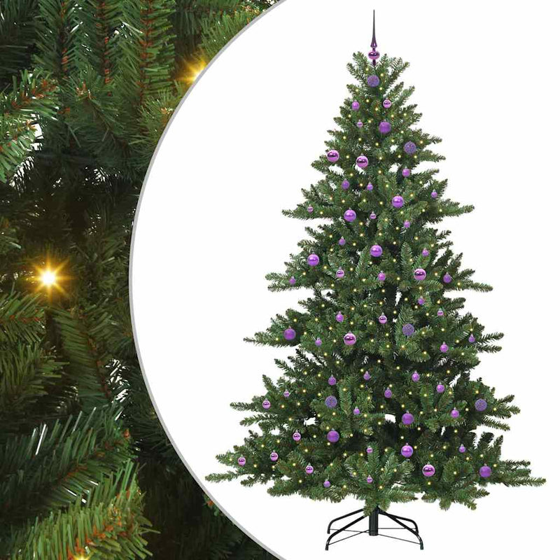 vidaXL Műanyag Hajtogatós Karácsonyfa 300 LED-del 240 cm PVC