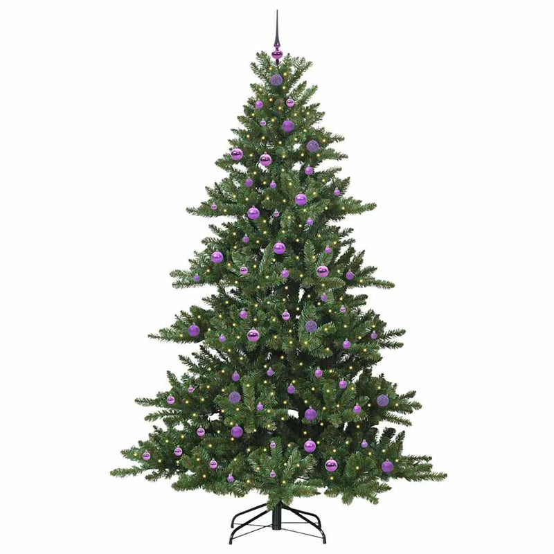 vidaXL Műanyag Hajtogatós Karácsonyfa 300 LED-del 240 cm PVC