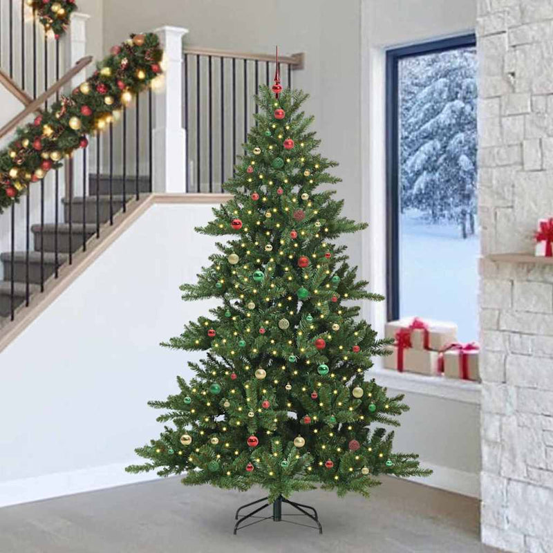 vidaXL Műanyag Hajtogatós Karácsonyfa 300 LED-del 240 cm PVC