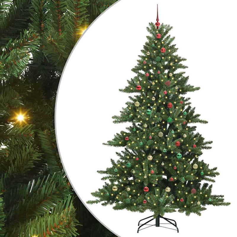 vidaXL Műanyag Hajtogatós Karácsonyfa 300 LED-del 240 cm PVC
