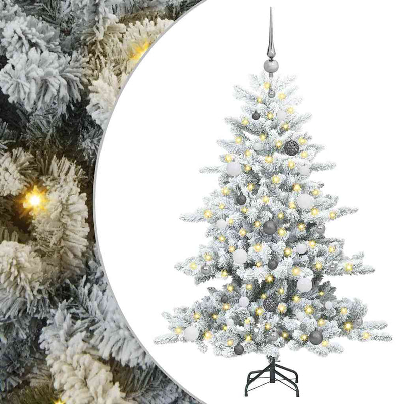 vidaXL Műanyag Hajtogatós Karácsonyfa 150 LED-del 150 cm PVC