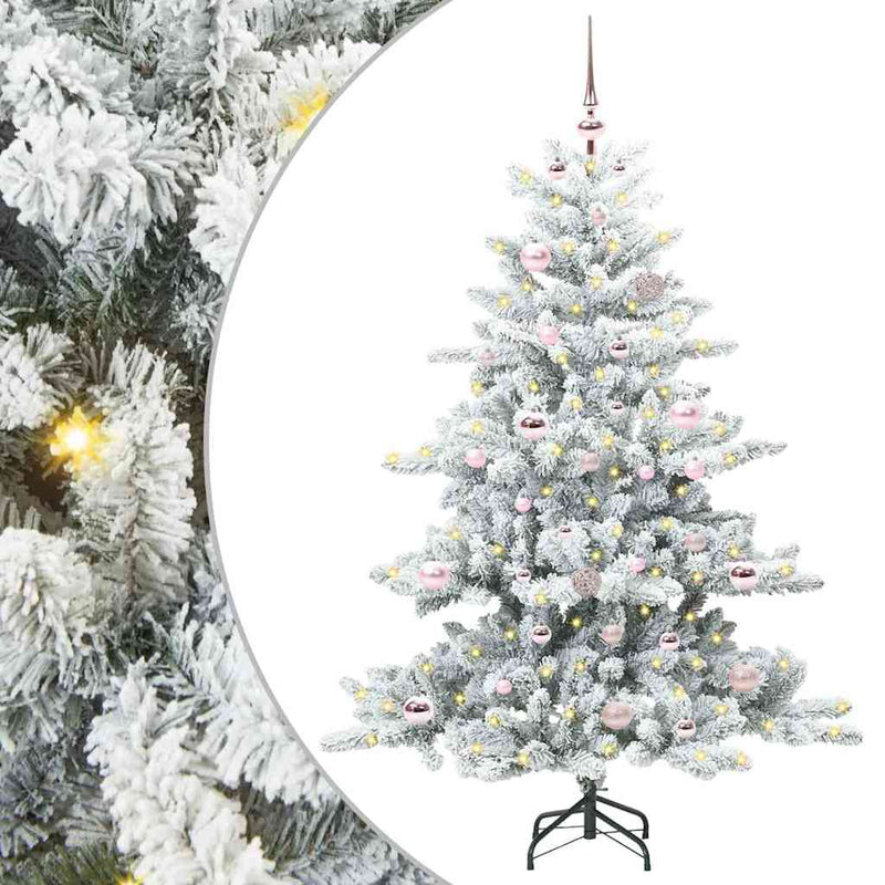 vidaXL Műanyag Hajtogatós Karácsonyfa 150 LED-del 150 cm PVC