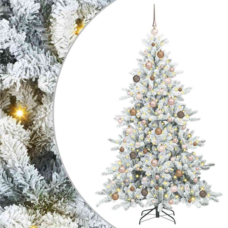 vidaXL Műanyag Hajtogatós Karácsonyfa 300 LED-del 180 cm PVC