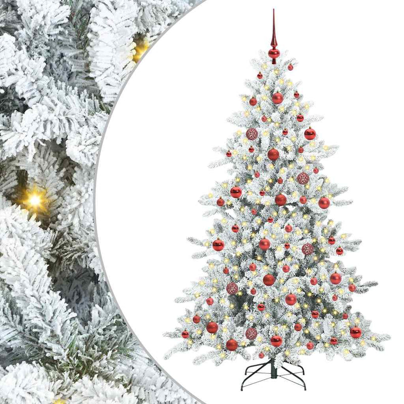 vidaXL Műanyag Hajtogatós Karácsonyfa 300 LED-del 180 cm PVC