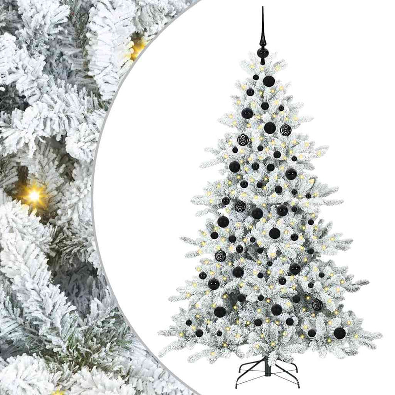 vidaXL Műanyag Hajtogatós Karácsonyfa 300 LED-del 180 cm PVC