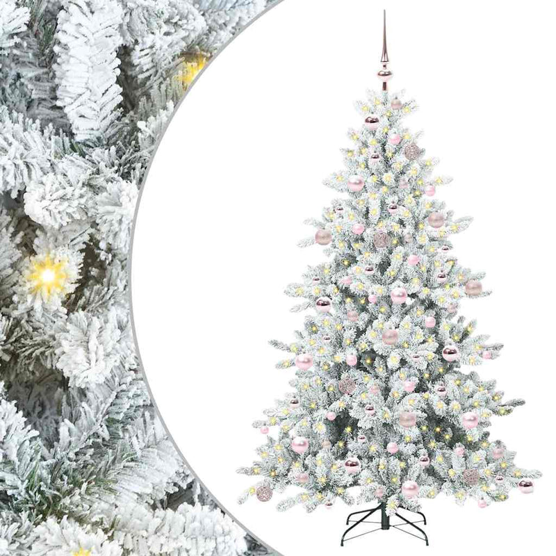 vidaXL Műanyag Hajtogatós Karácsonyfa 300 LED-del 180 cm PVC