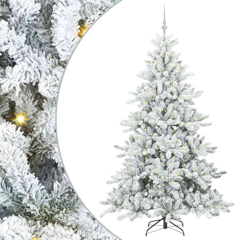 vidaXL Műanyag Hajtogatós Karácsonyfa 300 LED-del 180 cm PVC