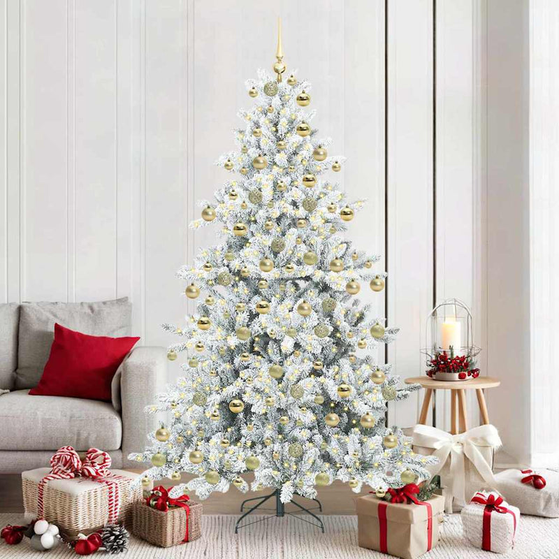 vidaXL Műanyag Hajtogatós Karácsonyfa 300 LED-del 180 cm PVC
