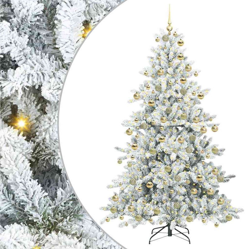 vidaXL Műanyag Hajtogatós Karácsonyfa 300 LED-del 180 cm PVC