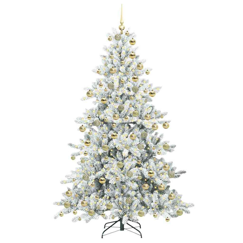 vidaXL Műanyag Hajtogatós Karácsonyfa 300 LED-del 180 cm PVC
