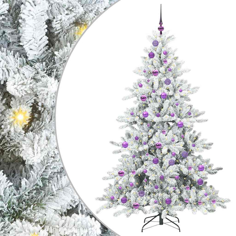 vidaXL Műanyag Hajtogatós Karácsonyfa 300 LED-del 180 cm PVC