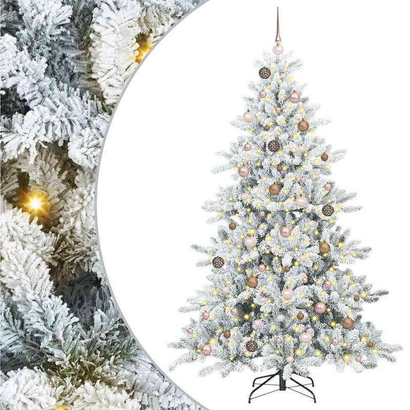 vidaXL Műanyag Hajtogatós Karácsonyfa 300 LED-del 210 cm PVC