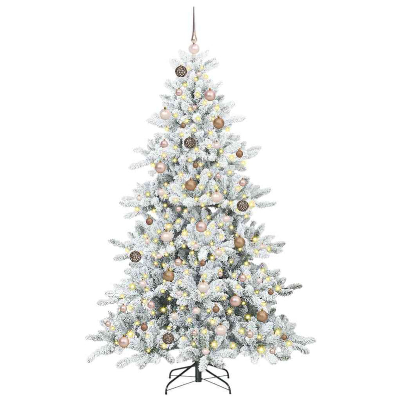vidaXL Műanyag Hajtogatós Karácsonyfa 300 LED-del 210 cm PVC