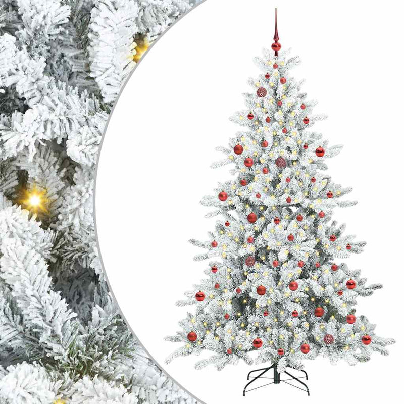 vidaXL Műanyag Hajtogatós Karácsonyfa 300 LED-del 210 cm PVC