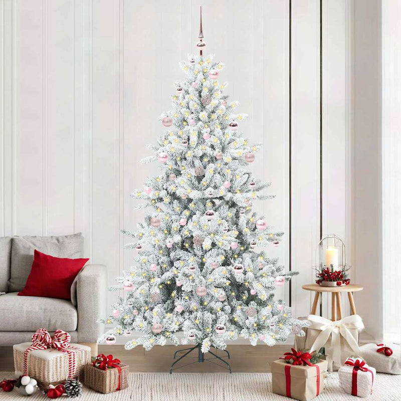 vidaXL Műanyag Hajtogatós Karácsonyfa 300 LED-del 210 cm PVC