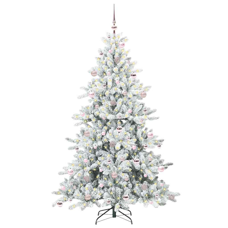 vidaXL Műanyag Hajtogatós Karácsonyfa 300 LED-del 210 cm PVC
