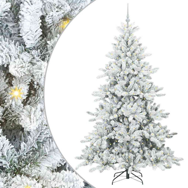vidaXL Műanyag Hajtogatós Karácsonyfa 300 LED-del 210 cm PVC