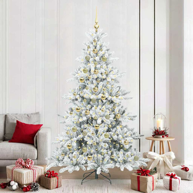 vidaXL Műanyag Hajtogatós Karácsonyfa 300 LED-del 210 cm PVC