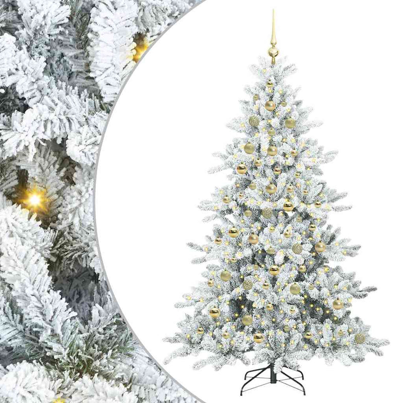 vidaXL Műanyag Hajtogatós Karácsonyfa 300 LED-del 210 cm PVC