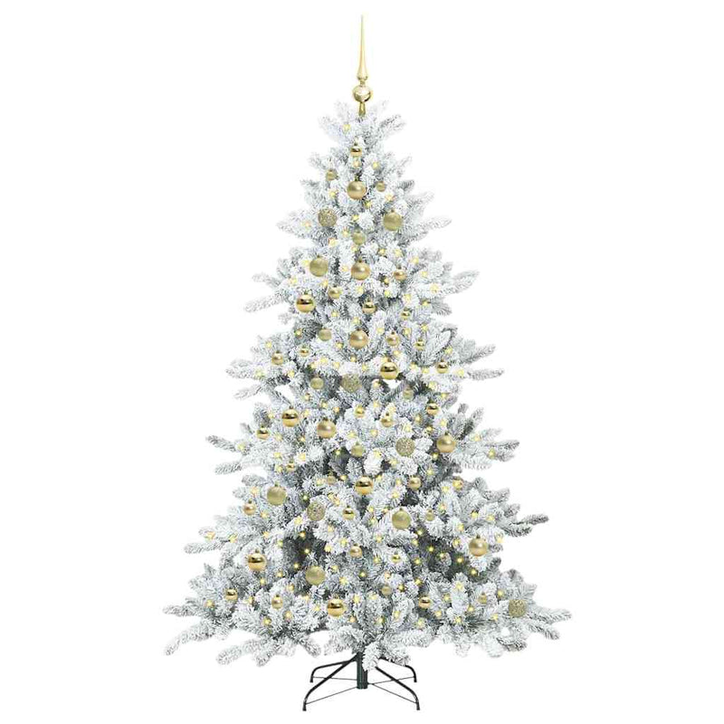 vidaXL Műanyag Hajtogatós Karácsonyfa 300 LED-del 210 cm PVC