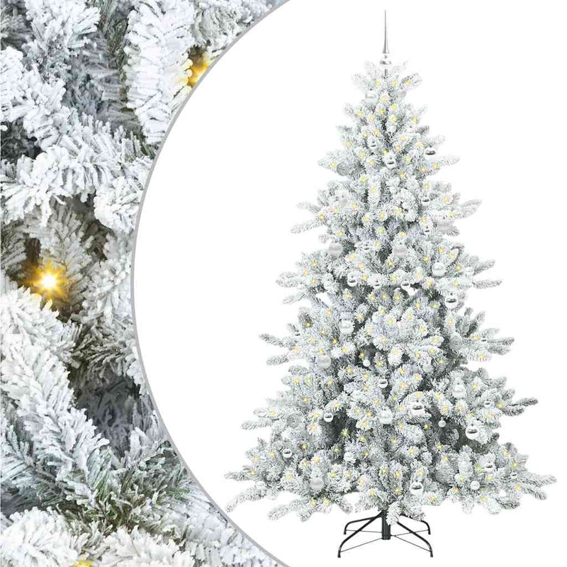 vidaXL Műanyag Hajtogatós Karácsonyfa 300 LED-del 210 cm PVC