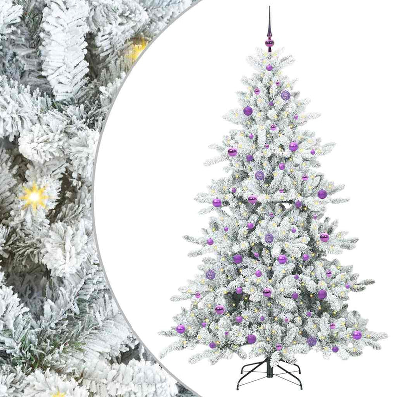 vidaXL Műanyag Hajtogatós Karácsonyfa 300 LED-del 210 cm PVC