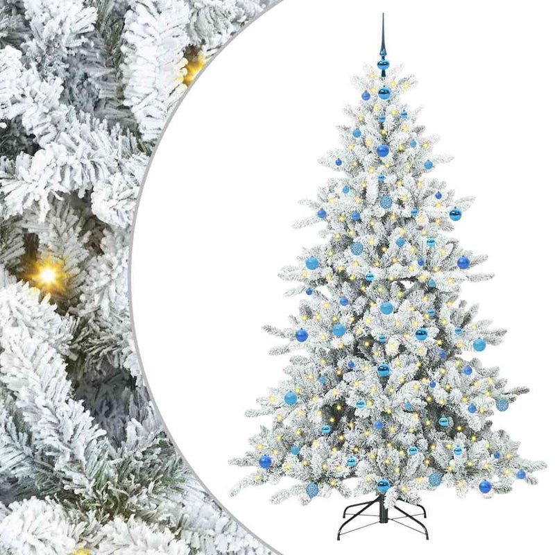 vidaXL Műanyag Hajtogatós Karácsonyfa 300 LED-del 210 cm PVC