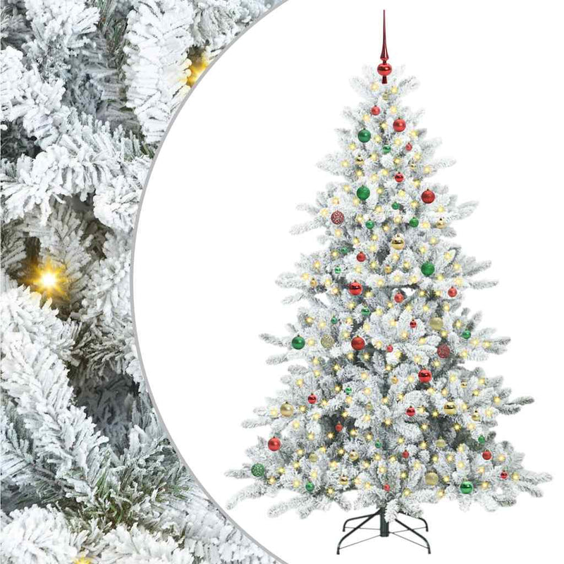 vidaXL Műanyag Hajtogatós Karácsonyfa 300 LED-del 210 cm PVC