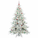 vidaXL Műanyag Hajtogatós Karácsonyfa 300 LED-del 210 cm PVC