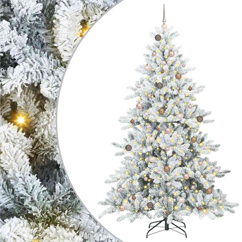 vidaXL Műanyag Hajtogatós Karácsonyfa 300 LED-del 240 cm PVC