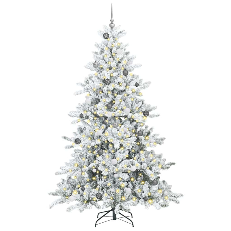 vidaXL Műanyag Hajtogatós Karácsonyfa 300 LED-del 240 cm PVC