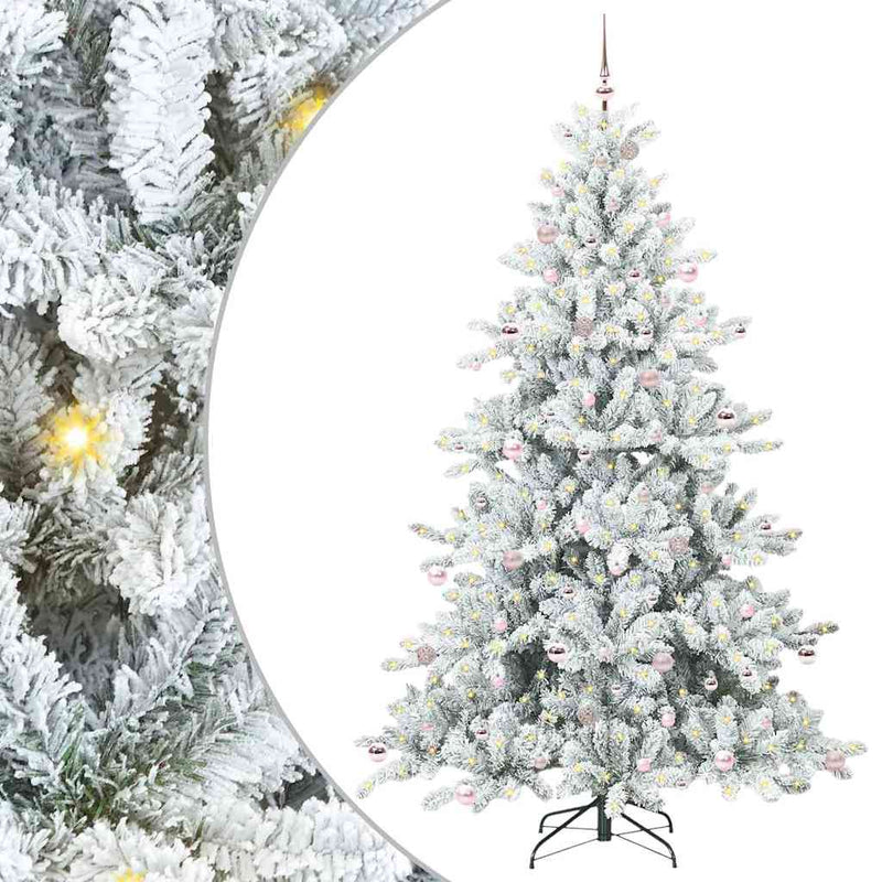 vidaXL Műanyag Hajtogatós Karácsonyfa 300 LED-del 240 cm PVC