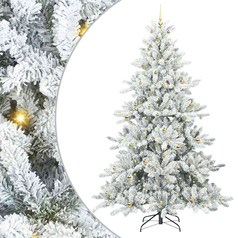 vidaXL Műanyag Hajtogatós Karácsonyfa 300 LED-del 240 cm PVC