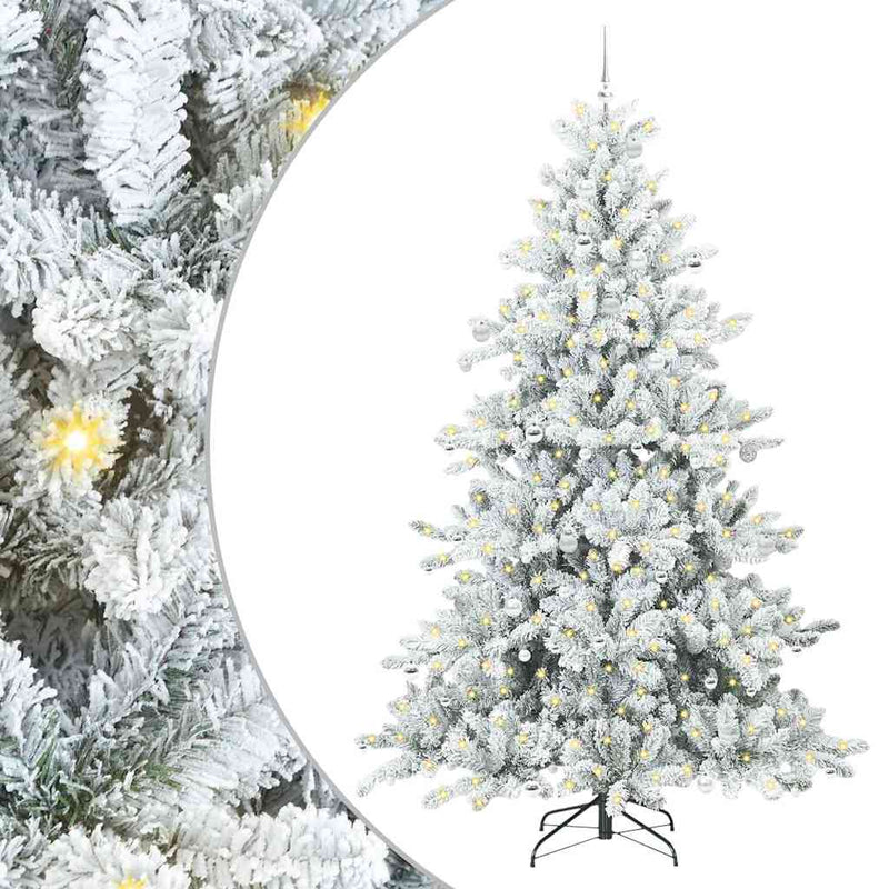 vidaXL Műanyag Hajtogatós Karácsonyfa 300 LED-del 240 cm PVC