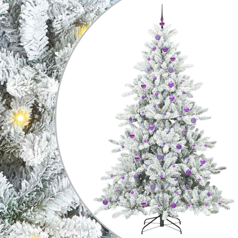 vidaXL Műanyag Hajtogatós Karácsonyfa 300 LED-del 240 cm PVC