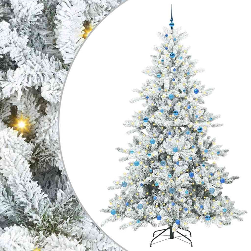 vidaXL Műanyag Hajtogatós Karácsonyfa 300 LED-del 240 cm PVC