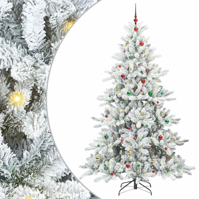 vidaXL Műanyag Hajtogatós Karácsonyfa 300 LED-del 240 cm PVC