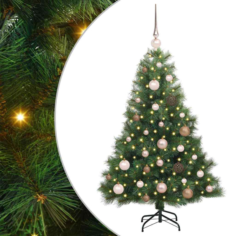vidaXL Mű karácsonyfa 150 LED-del állvánnyal Zöld 120 cm PE és PVC