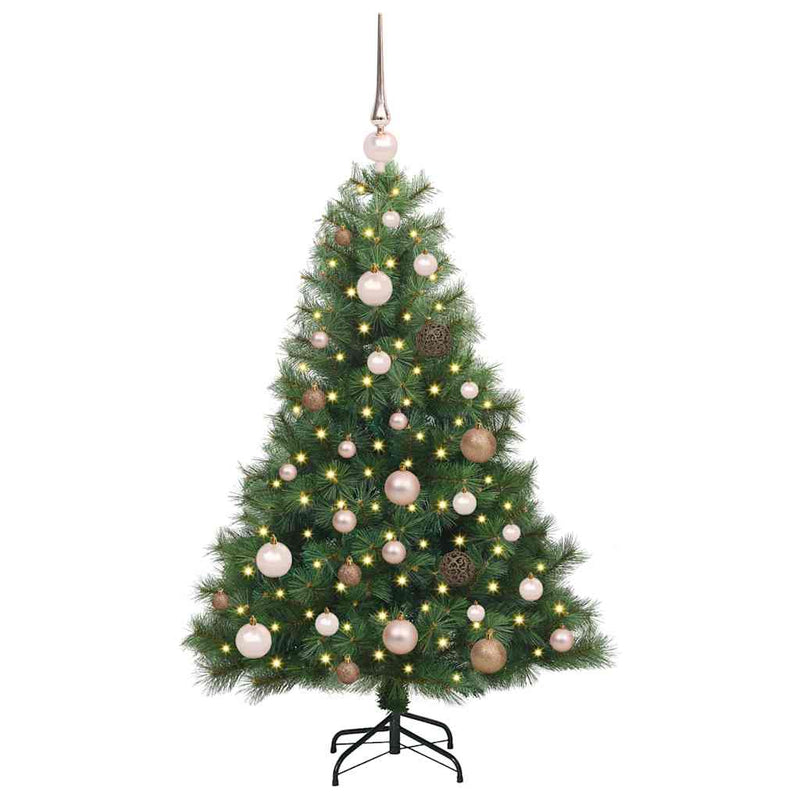 vidaXL Mű karácsonyfa 150 LED-del állvánnyal Zöld 120 cm PE és PVC