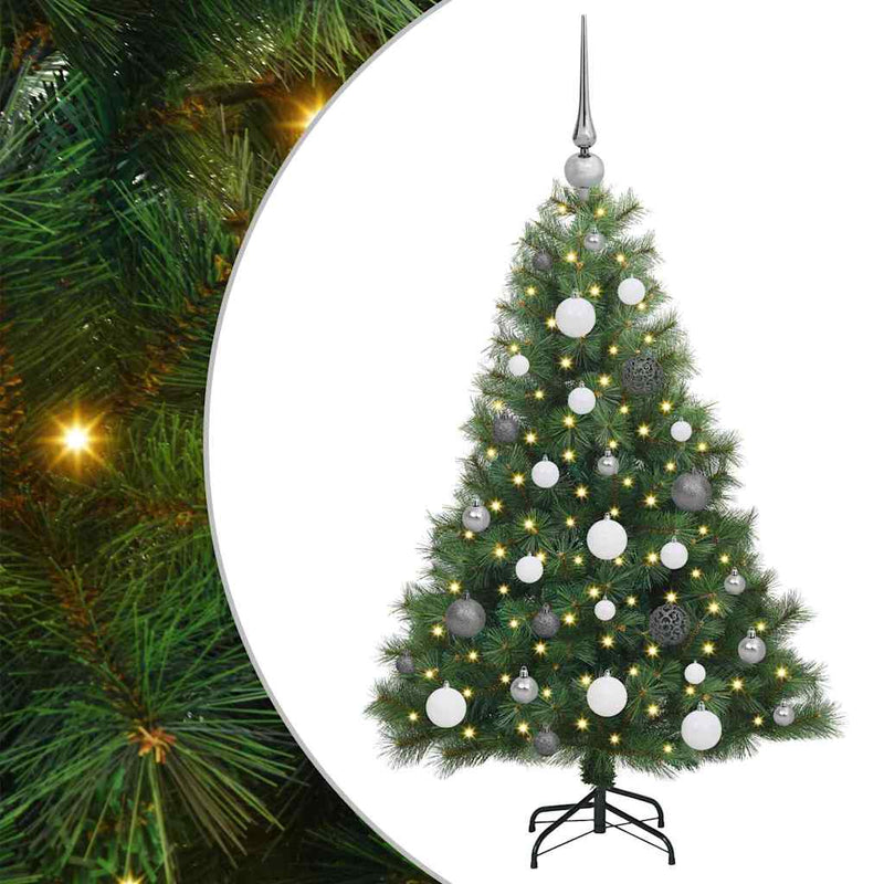 vidaXL Mű karácsonyfa 150 LED-del állvánnyal Zöld 120 cm PE és PVC