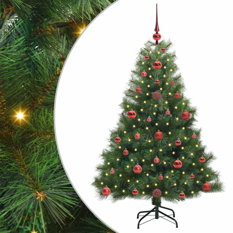 vidaXL Mű karácsonyfa 150 LED-del állvánnyal Zöld 120 cm PE és PVC