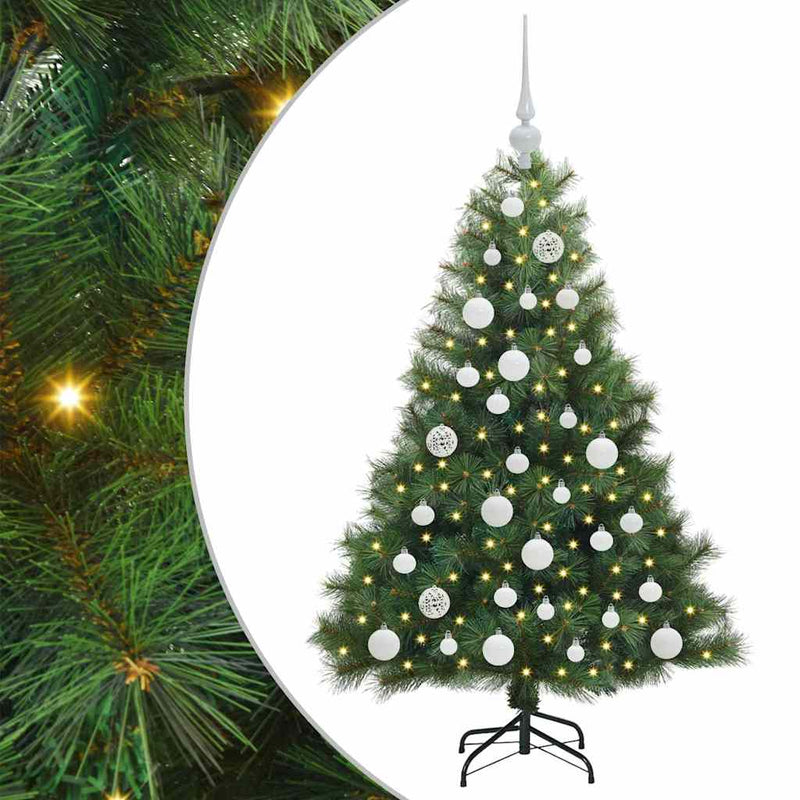 vidaXL Mű karácsonyfa 150 LED-del állvánnyal Zöld 120 cm PE és PVC