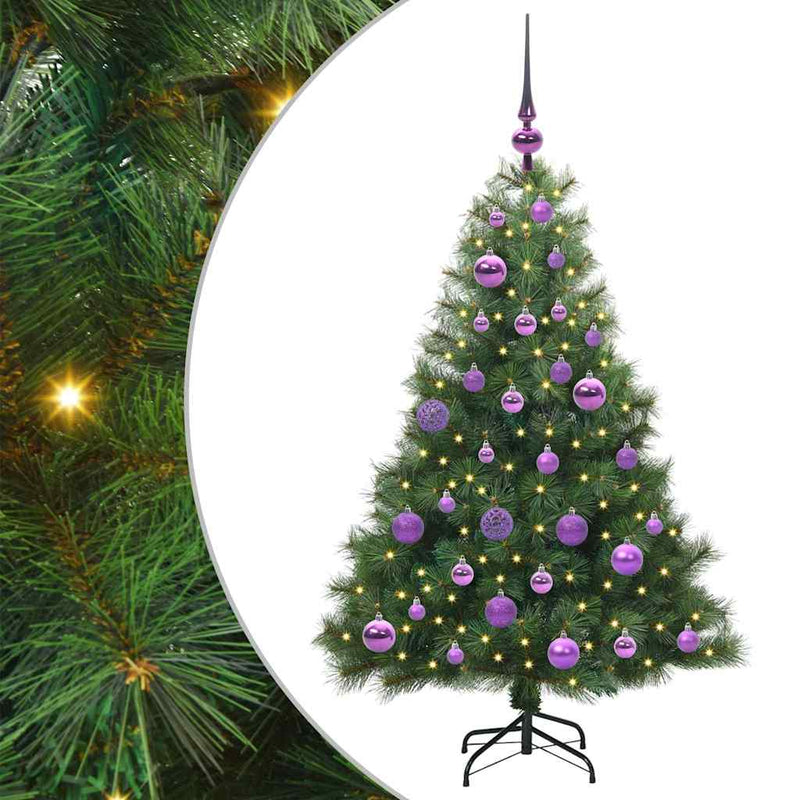 vidaXL Mű karácsonyfa 150 LED-del állvánnyal Zöld 120 cm PE és PVC