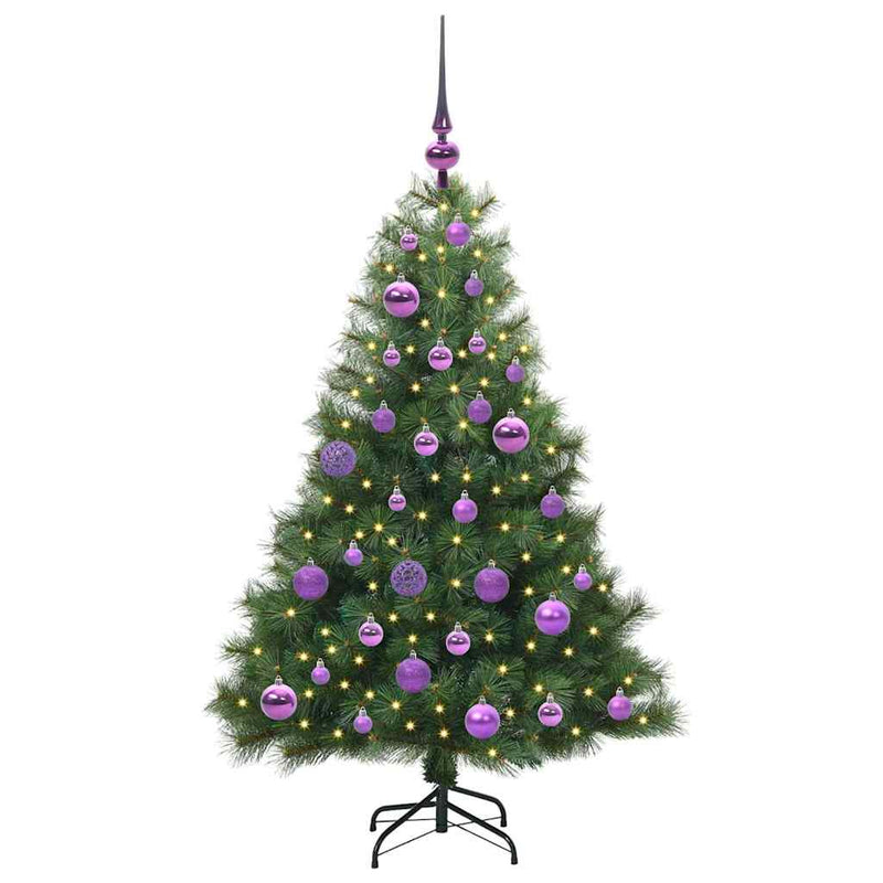 vidaXL Mű karácsonyfa 150 LED-del állvánnyal Zöld 120 cm PE és PVC